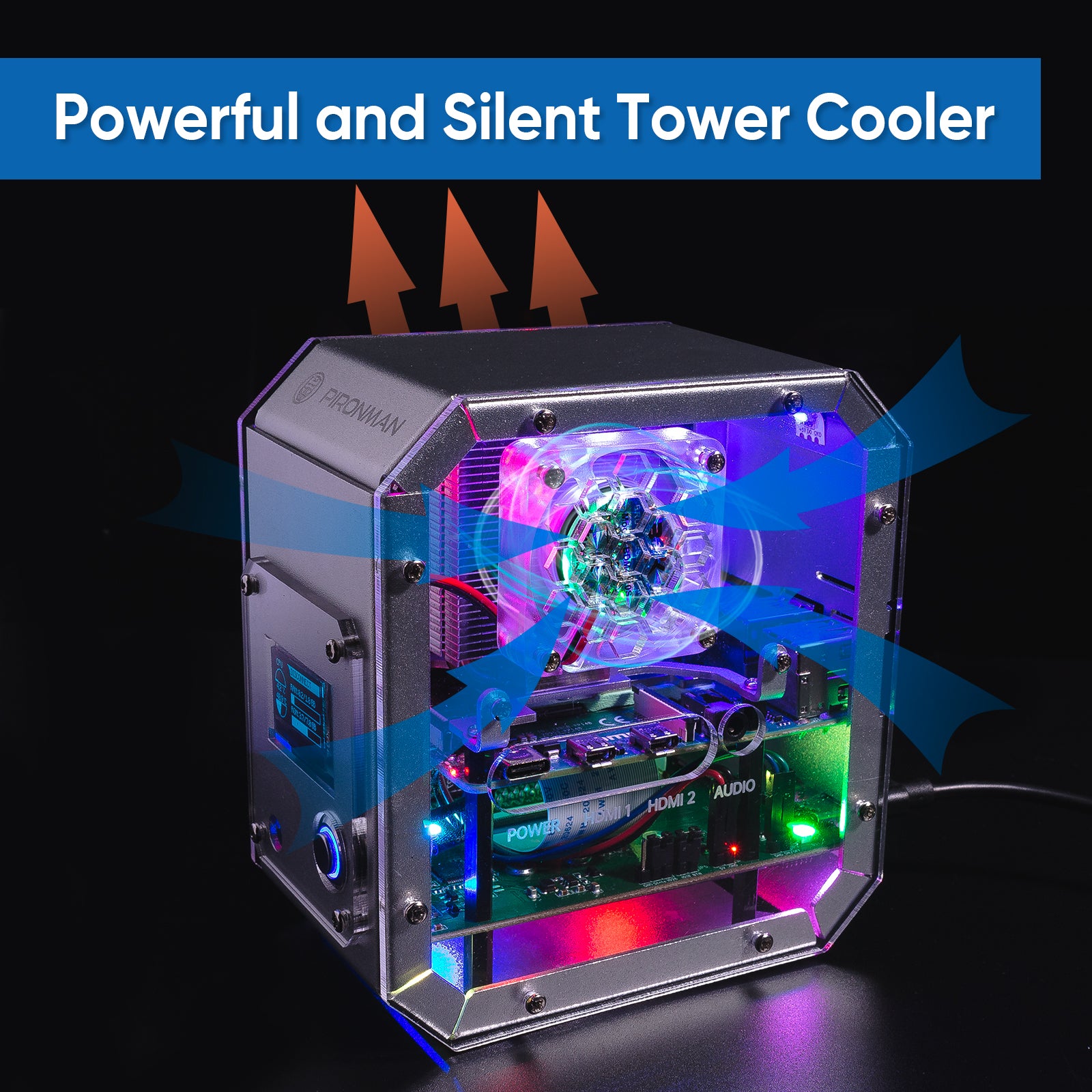 Raspberry Pi 4 Case, Raspberry Pi Mini PC - Aluminum Alloy Tower Case ...