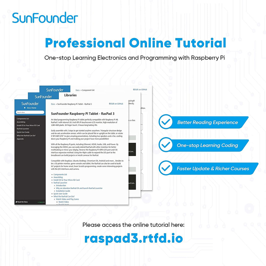 RasPad 3.0 Raspberry Piタブレット,10.1インチ SunFounder RasPad 3-A Portable Raspberry Pi Tablet to Learn